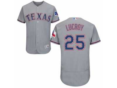 Men's Majestic Texas Rangers #25 Jonathan Lucroy Grey Flexbase Authentic Collection MLB Jersey