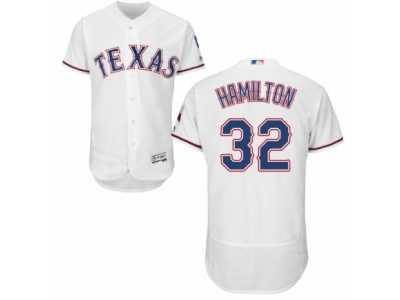 Men's Majestic Texas Rangers #32 Josh Hamilton White Flexbase Authentic Collection MLB Jersey