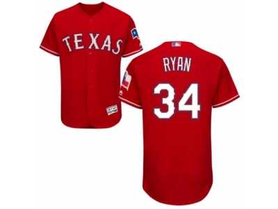 Men's Majestic Texas Rangers #34 Nolan Ryan Red Flexbase Authentic Collection MLB Jersey
