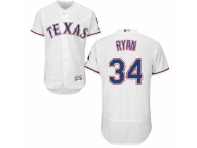Men's Majestic Texas Rangers #34 Nolan Ryan White Flexbase Authentic Collection MLB Jersey