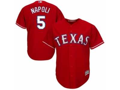 Men's Majestic Texas Rangers #5 Mike Napoli Replica Red Alternate Cool Base MLB Jersey