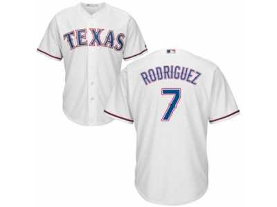 Men's Majestic Texas Rangers #7 Ivan Rodriguez Replica White Home Cool Base MLB Jersey