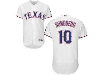 Texas Rangers #10 Jim Sundberg White Flexbase Authentic Collection Stitched MLB Jersey