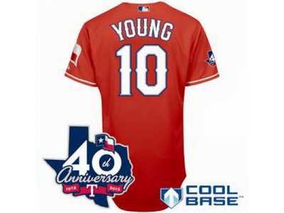 mlb Texas Rangers #10 Young red(40th Anniversary)