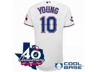 mlb Texas Rangers #10 Young white(40th Anniversary)