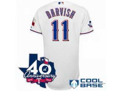 mlb Texas Rangers #11 Darvish white(40th Anniversary)
