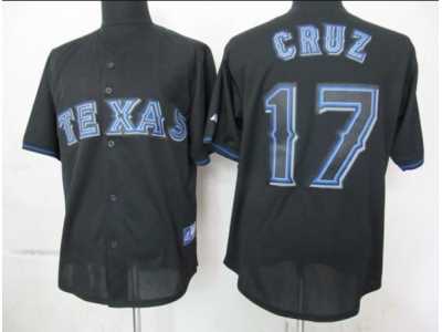 mlb texas rangers #17 cruz black fashion