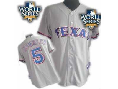 Kids 2010 World Series Patch Texas Rangers #5 Ian Kinsler gray