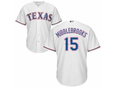 Youth Majestic Texas Rangers #15 Will Middlebrooks Replica White Home Cool Base MLB Jersey