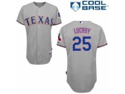 Youth Majestic Texas Rangers #25 Jonathan Lucroy Authentic Grey Road Cool Base MLB Jersey