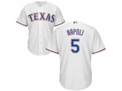 Youth Majestic Texas Rangers #5 Mike Napoli Authentic White Home Cool Base MLB Jersey