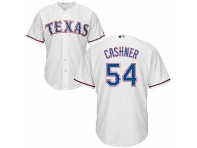 Youth Majestic Texas Rangers #54 Andrew Cashner Replica White Home Cool Base MLB Jersey