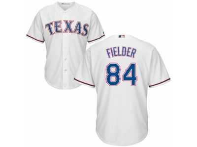 Youth Majestic Texas Rangers #84 Prince Fielder Replica White Home Cool Base MLB Jersey