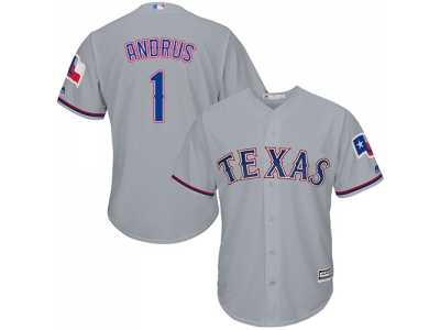 Youth Texas Rangers #1 Elvis Andrus Grey Cool Base Stitched MLB Jersey