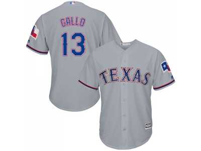 Youth Texas Rangers #13 Joey Gallo Grey Cool Base Stitched MLB Jersey