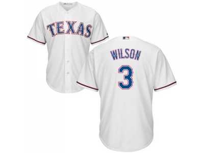 Youth Texas Rangers #3 Russell Wilson White Cool Base Stitched MLB Jersey
