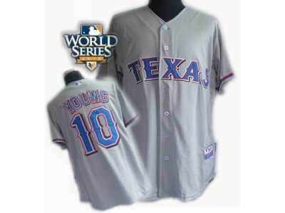 kids 2010 World Series Patch Texas Rangers #10 Young grey