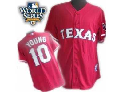 kids 2010 World Series Patch Texas Rangers #10 Young red