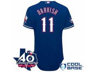 mlb youth Texas Rangers #11 Darvish Blue 40th Anniversary