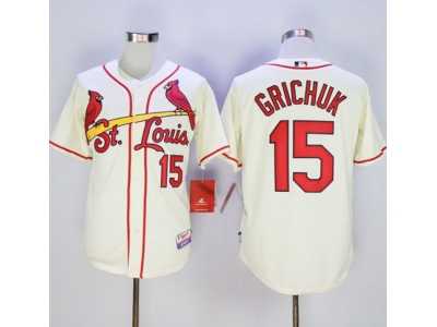 MLB Men St. Louis Cardinals #15 Randal Grichuk Cream Cool Base Stitched Jersey