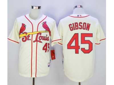 MLB Men St. Louis Cardinals #45 Bob Gibson Cream Cool Base Stitched Jersey