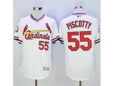MLB Men St.Louis Cardinals #55 Stephen Piscotty White Flexbase Authentic Collection Cooperstown Stitched Baseball Jersey