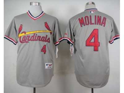 MLB St. Louis Cardinals #4 Yadier Molina Grey 1978 Turn Back The Clock Stitched Baseball jerseys