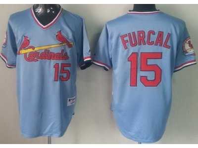 MLB St.Louis Cardinals #15 Rafael Furcal Blue Jerseys(Throwback)