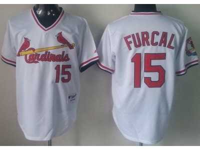 MLB St.Louis Cardinals #15 Rafael Furcal white Jerseys(Throwback)