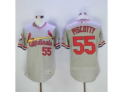 Men St. Louis Cardinals #55 stephen piscotty Majestic Grey Flexbase Authentic Cooperstown Collection Player Jersey