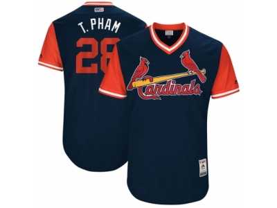 Men's 2017 Little League World Series Cardinals #28 Tommy Pham T. Pham Navy Jersey