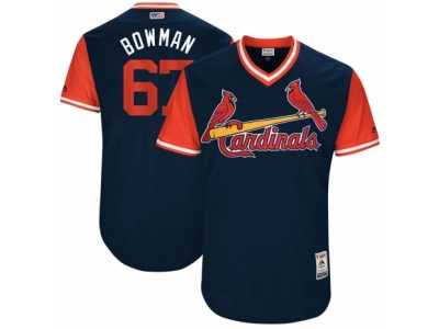 Men\'s 2017 Little League World Series Cardinals #67 Matt Bowman Bowman Navy Jersey
