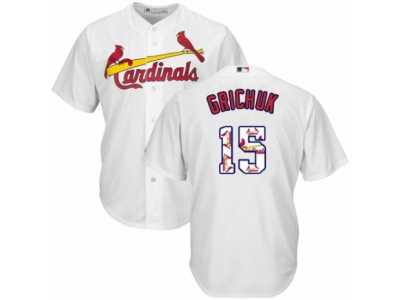 Men's Majestic St. Louis Cardinals #15 Randal Grichuk Authentic White Team Logo Fashion Cool Base MLB Jersey