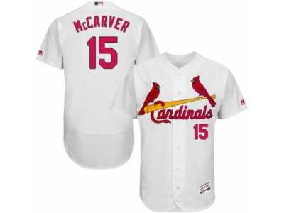Men's Majestic St. Louis Cardinals #15 Tim McCarver White Flexbase Authentic Collection MLB Jersey