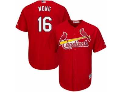 Men's Majestic St. Louis Cardinals #16 Kolten Wong Authentic Red Alternate Cool Base MLB Jersey