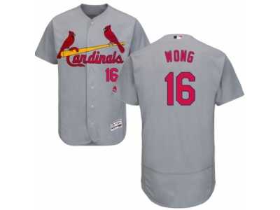 Men's Majestic St. Louis Cardinals #16 Kolten Wong Grey Flexbase Authentic Collection MLB Jersey