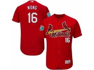 Men's Majestic St. Louis Cardinals #16 Kolten Wong Red Flexbase Authentic Collection MLB Jersey