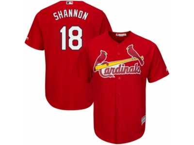 Men's Majestic St. Louis Cardinals #18 Mike Shannon Authentic Red Alternate Cool Base MLB Jersey