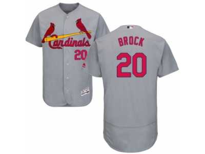 Men's Majestic St. Louis Cardinals #20 Lou Brock Grey Flexbase Authentic Collection MLB Jersey