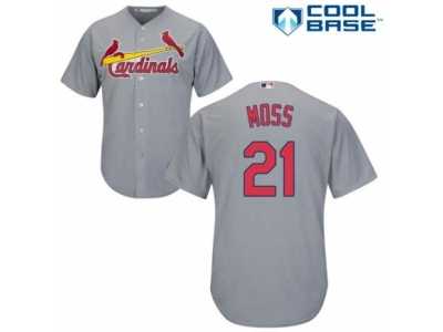 Men's Majestic St. Louis Cardinals #21 Brandon Moss Replica Grey Road Cool Base MLB Jersey