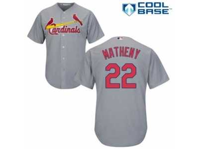 Men's Majestic St. Louis Cardinals #22 Mike Matheny Authentic Grey Road Cool Base MLB Jersey
