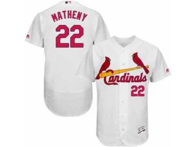Men's Majestic St. Louis Cardinals #22 Mike Matheny White Flexbase Authentic Collection MLB Jersey