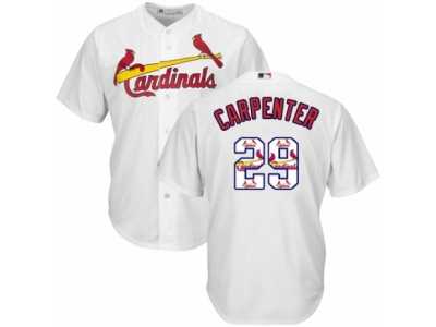 Men's Majestic St. Louis Cardinals #29 Chris Carpenter Authentic White Team Logo Fashion Cool Base MLB Jersey