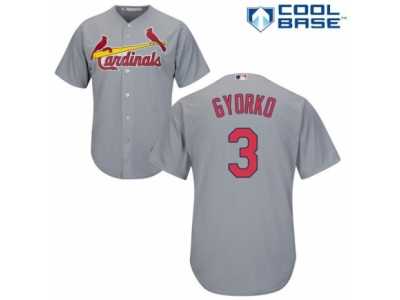 Men's Majestic St. Louis Cardinals #3 Jedd Gyorko Authentic Grey Road Cool Base MLB Jersey