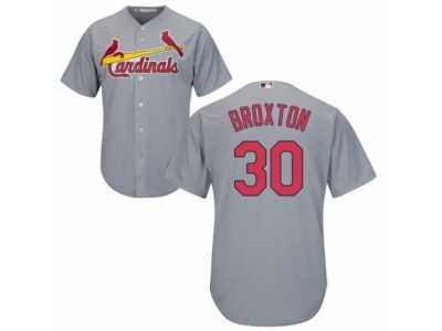 Men's Majestic St. Louis Cardinals #30 Jonathan Broxton Replica Grey Road Cool Base MLB Jersey