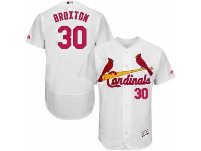 Men's Majestic St. Louis Cardinals #30 Jonathan Broxton White Flexbase Authentic Collection MLB Jersey