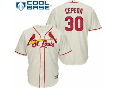 Men's Majestic St. Louis Cardinals #30 Orlando Cepeda Authentic Cream Alternate Cool Base MLB Jersey