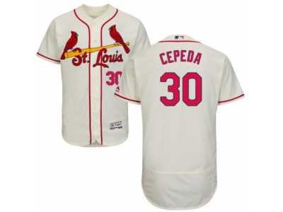 Men's Majestic St. Louis Cardinals #30 Orlando Cepeda Cream Flexbase Authentic Collection MLB Jersey