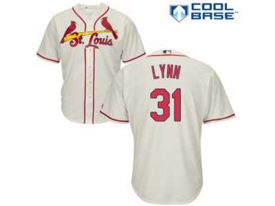 Men's Majestic St. Louis Cardinals #31 Lance Lynn Authentic Cream Alternate Cool Base MLB Jersey