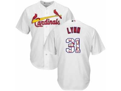 Men's Majestic St. Louis Cardinals #31 Lance Lynn Authentic White Team Logo Fashion Cool Base MLB Jersey